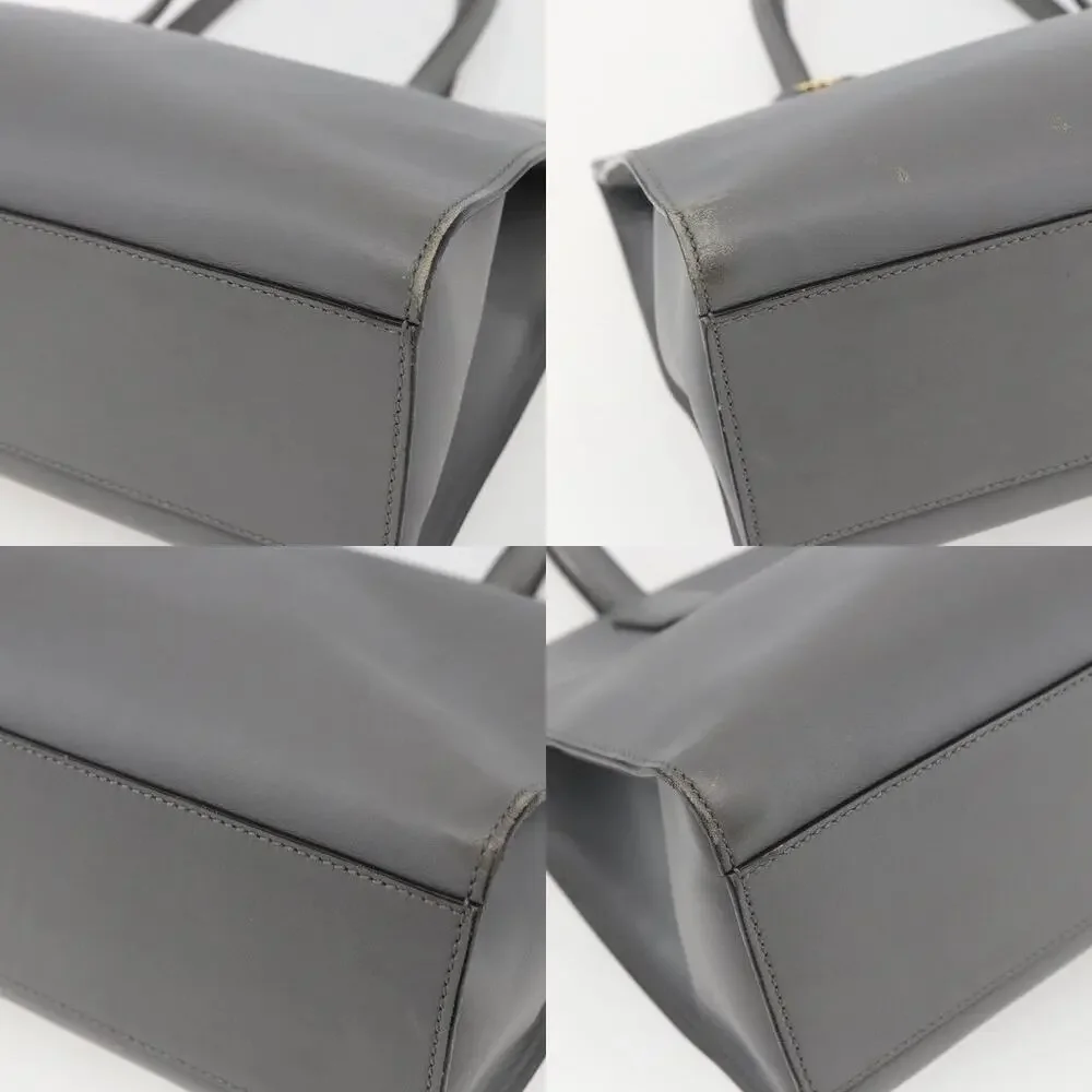 Gucci Leather Tote Bag Gray